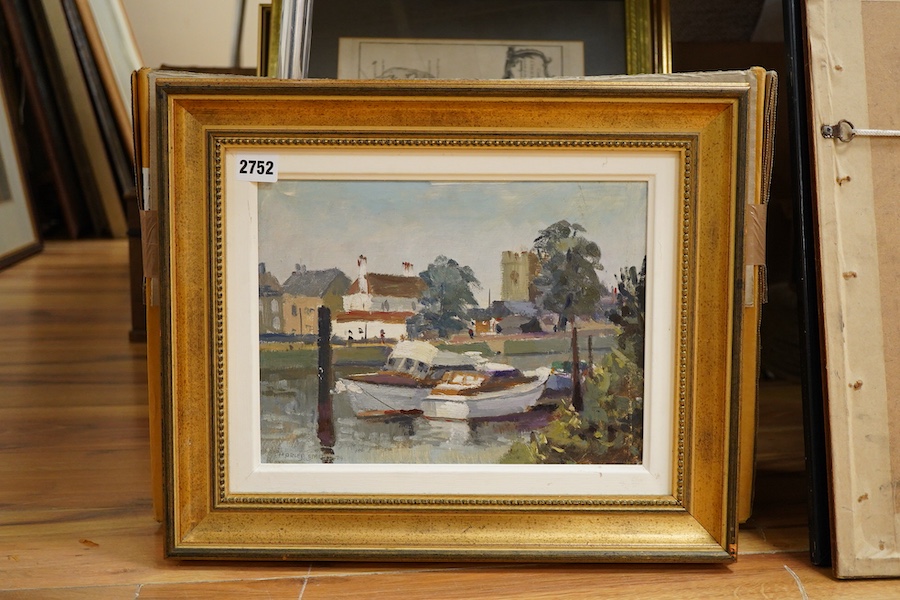 Charles Smith (Wapping Group, 1913-2003), 'Barny Arms', signed and dated '79, Chelsea Arts Society inscribed label verso, oil on board, 21 x 29cm